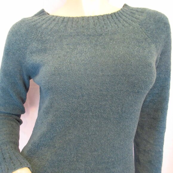 Vintage Y2K Wet Seal Teal Knit Sweater Top M Preppy Academia Retro Chic Corpcore - Picture 5 of 15